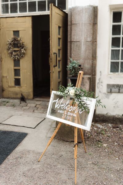 kylttikoriste tervetuloa Oitbackan kartano